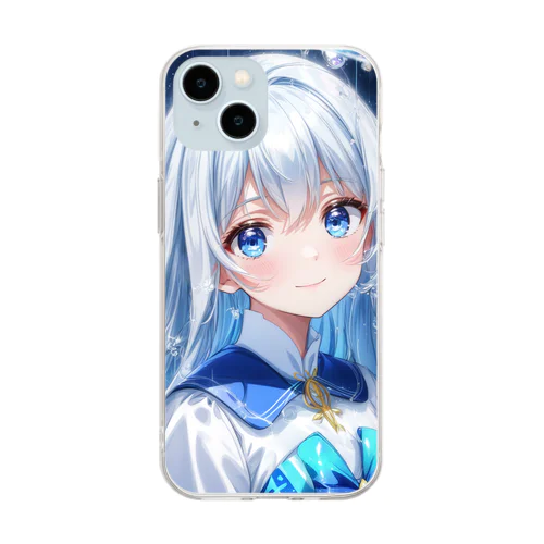 💎宝石のような青い瞳が愛らしい超絶美少女💎 Soft Clear Smartphone Case