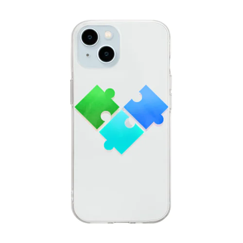 ハートのパズルピース Soft Clear Smartphone Case