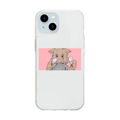 赤土ちゃんソフトクリーム Soft Clear Smartphone Case