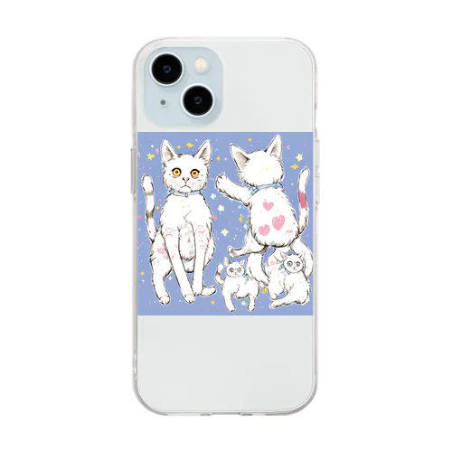 可愛いだけじゃない！ ガンギマリ猫の魅力満載！ Soft Clear Smartphone Case