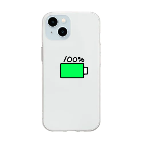 今日の充電100% Soft Clear Smartphone Case