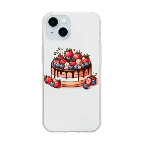 可愛らしいケーキ Soft Clear Smartphone Case