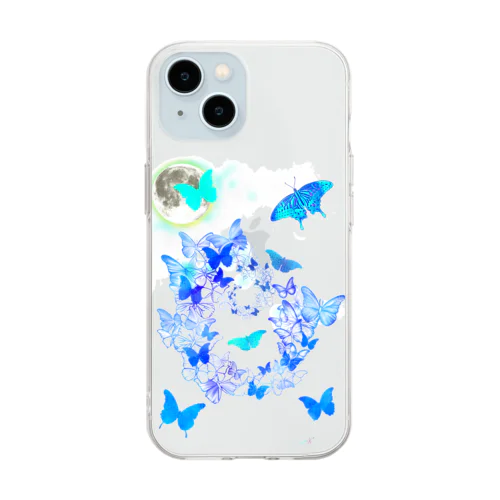 モルフォ蝶 Soft Clear Smartphone Case