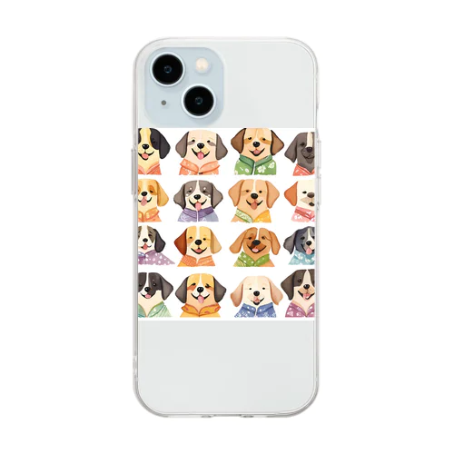 アロハシャツ犬 Soft Clear Smartphone Case