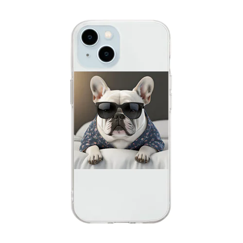 おやすみBOSS犬 Soft Clear Smartphone Case