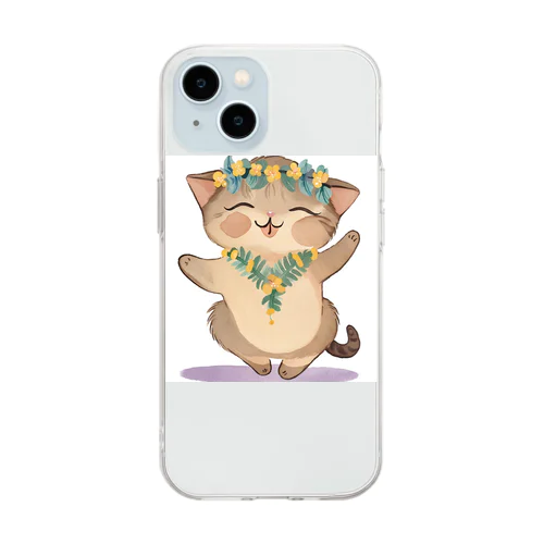 アロハねこ Soft Clear Smartphone Case