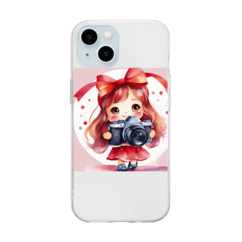 リボンカメラガール Soft Clear Smartphone Case