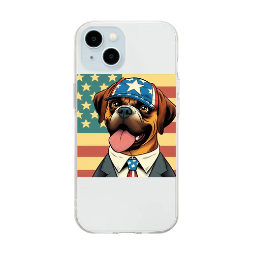 アメリカンドリームを追いかける犬 Soft Clear Smartphone Case