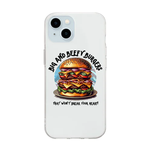 あなたを満足させるバーガーを! Soft Clear Smartphone Case