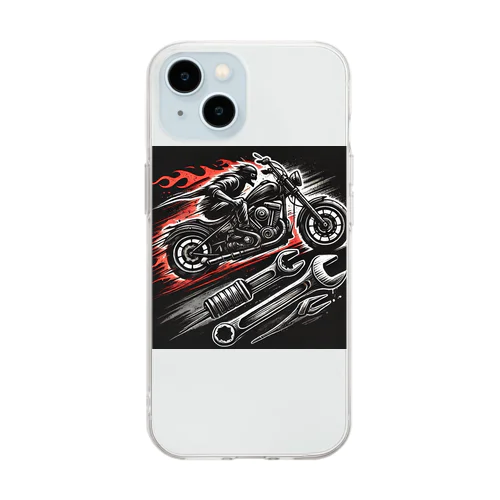 ワイルドライダー・メカニック ロゴ Soft Clear Smartphone Case