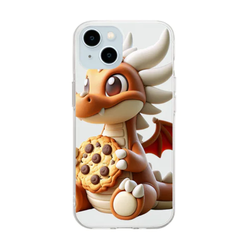 ドラゴンとビスケット Soft Clear Smartphone Case