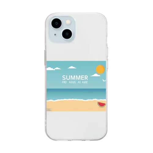 夏！Summer！ Soft Clear Smartphone Case