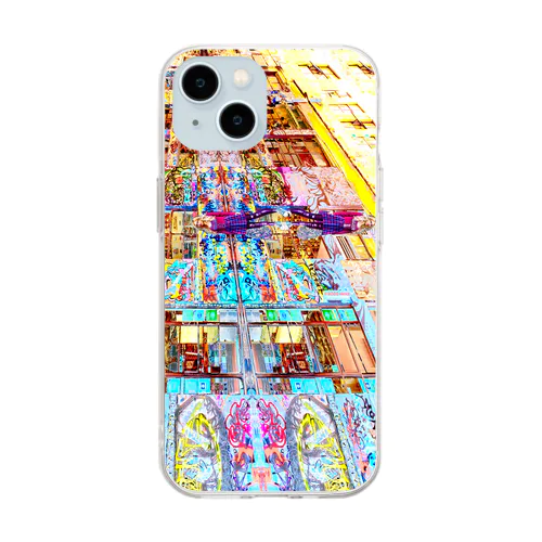 鏡面反射の坂道アート　Model「Vika_Glitter」 Soft Clear Smartphone Case