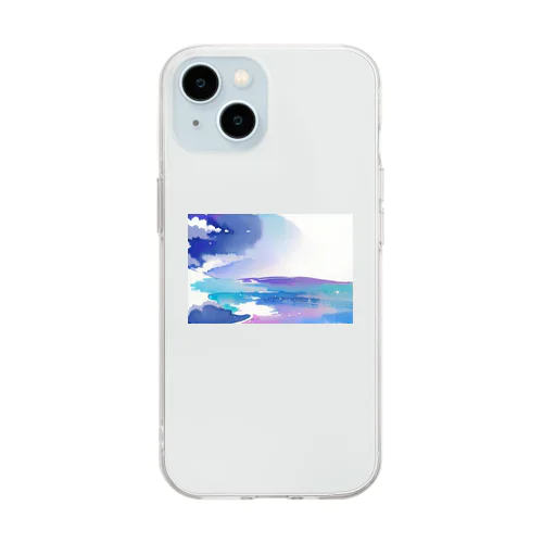 紫と紺の世界 Soft Clear Smartphone Case