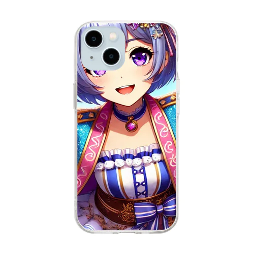 アイドルハナビのグリッターステージジャケット Soft Clear Smartphone Case