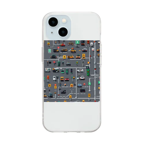 「道路マップ迷路」 Soft Clear Smartphone Case