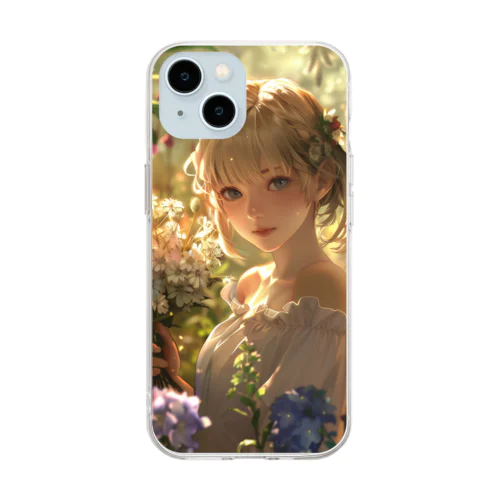 Fantasy Flower Field - Girl's Smile Soft Clear Smartphone Case