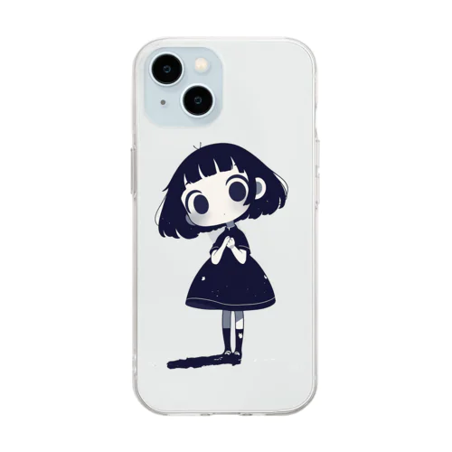 放念ちゃん『話しかけないで？』（文字無し） Soft Clear Smartphone Case