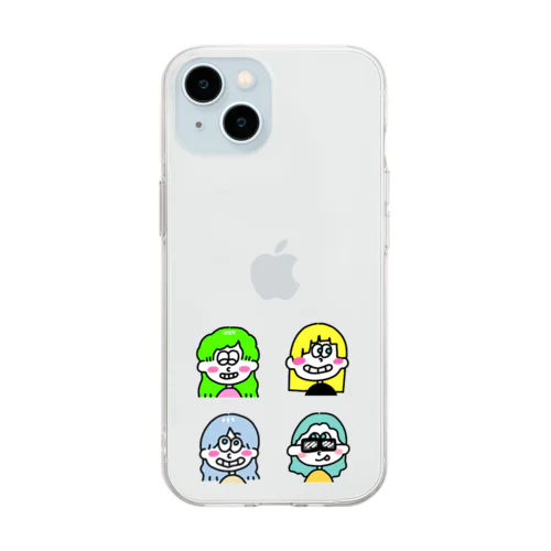 ★ポップな女の子の笑顔★① Soft Clear Smartphone Case