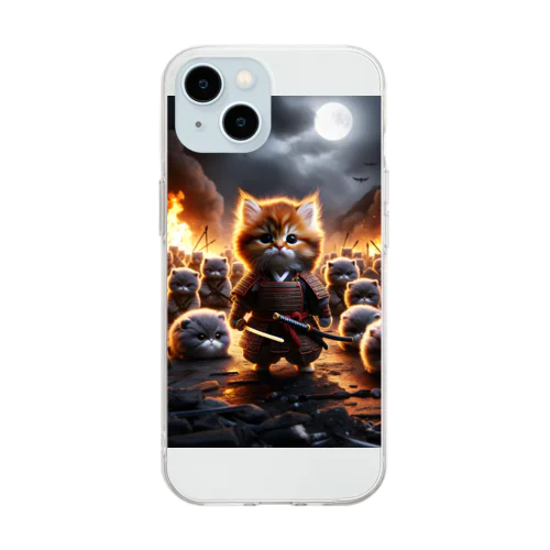 ねこの戦い Soft Clear Smartphone Case