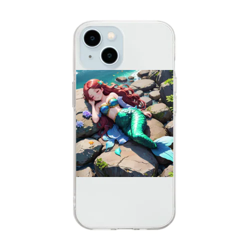 人魚姫のお昼寝 Soft Clear Smartphone Case