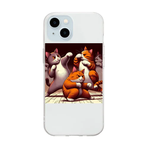 猫拳（奥義はネコパンチ） Soft Clear Smartphone Case