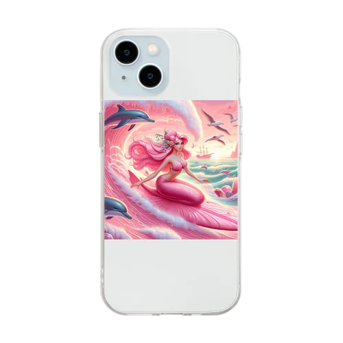 セクシーマーメイドサーフィン3 Soft Clear Smartphone Case