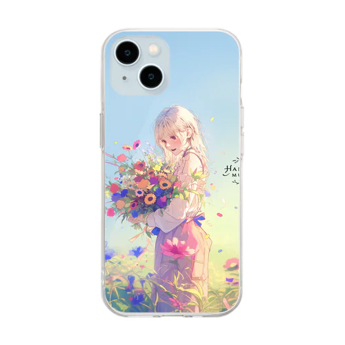 Melody of Bouquets and Blue Sky Soft Clear Smartphone Case