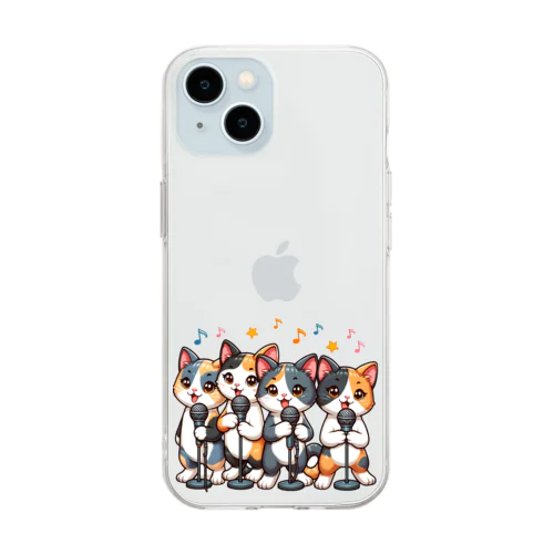 ねこコーラス 04 Soft Clear Smartphone Case