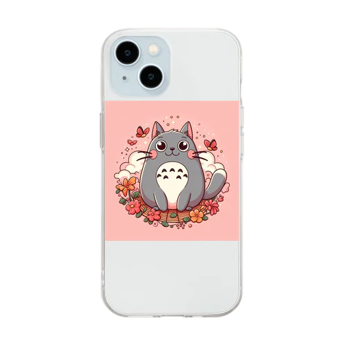 にゃんにゃんスマホケース Soft Clear Smartphone Case