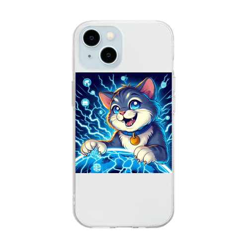 電脳猫 Soft Clear Smartphone Case