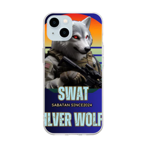 SWATシルバーウルフ5 Soft Clear Smartphone Case