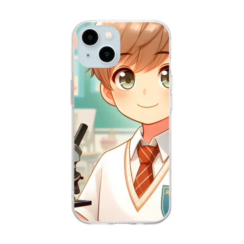 男の子　中学1年生　科学部 Soft Clear Smartphone Case