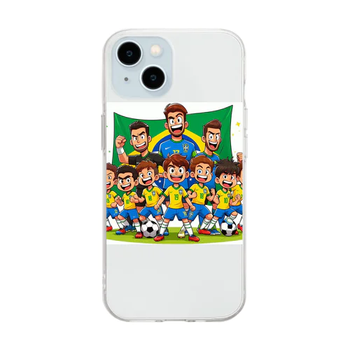 サッカー小僧 Soft Clear Smartphone Case