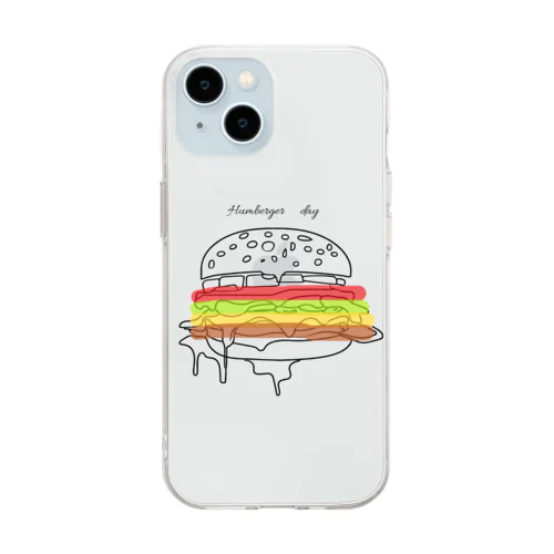 Humberger day① Soft Clear Smartphone Case