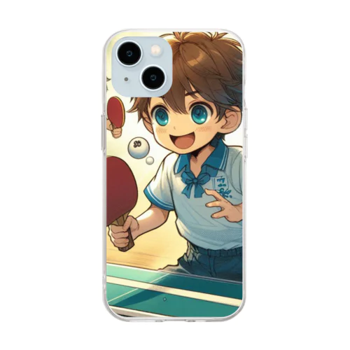 男の子　中学1年生　卓球部 Soft Clear Smartphone Case