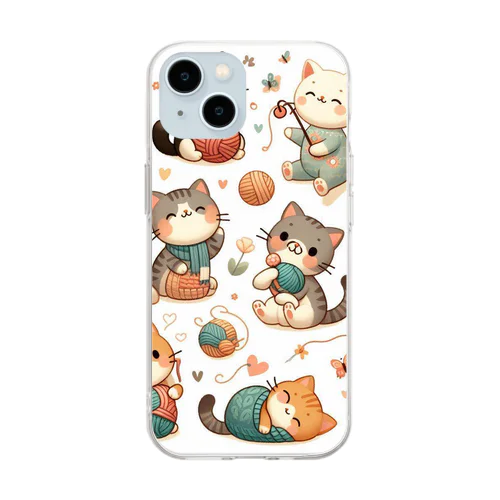 猫ちゃん大家族 Soft Clear Smartphone Case