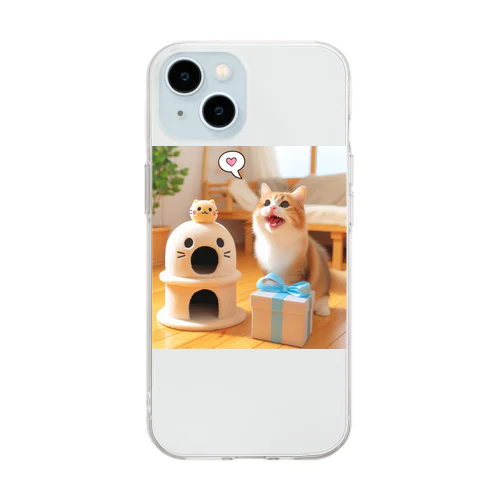 猫ちゃん Soft Clear Smartphone Case