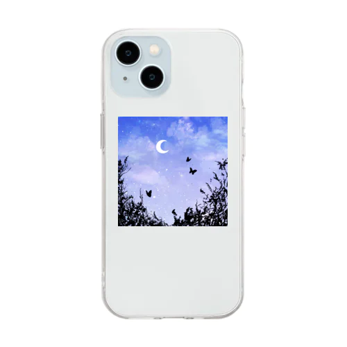 月下蝶 Soft Clear Smartphone Case