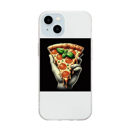 おしゃれなpizzaのグッズ Soft Clear Smartphone Case