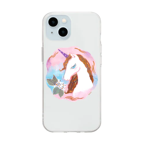 花が咲いたのが嬉しくて。 Soft Clear Smartphone Case