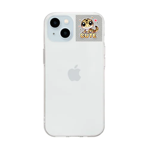 キュートなヒョウモントカゲモドキ（レオパードゲッコウ）キャラクターグッズ Soft Clear Smartphone Case