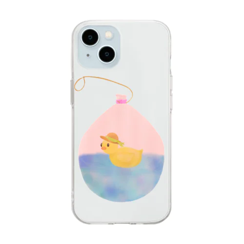 水ヨーヨーに住むアヒルさん① Soft Clear Smartphone Case