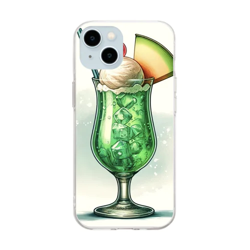 メロンソーダ Soft Clear Smartphone Case