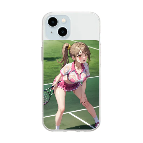 テニスガール Soft Clear Smartphone Case