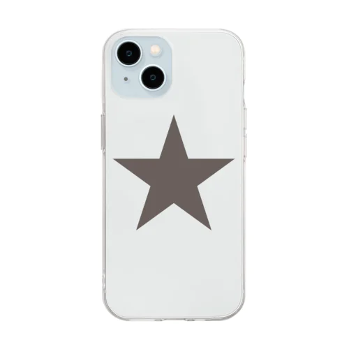 BLACK STAR-GTO STAR-(グレー星・ワンスター)  Soft Clear Smartphone Case