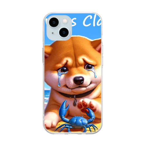 Paw vs Claw 涙の豆柴 Soft Clear Smartphone Case