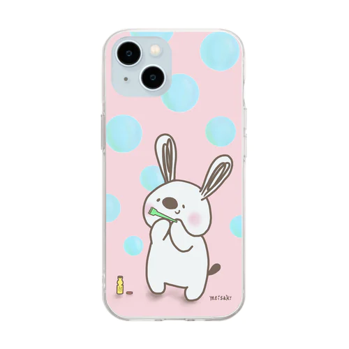 シャボン玉 ぺんでぽん スマホケース Soft Clear Smartphone Case