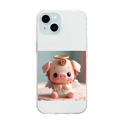 Cute Pig Angel "PoPo"   SN001 Soft Clear Smartphone Case
