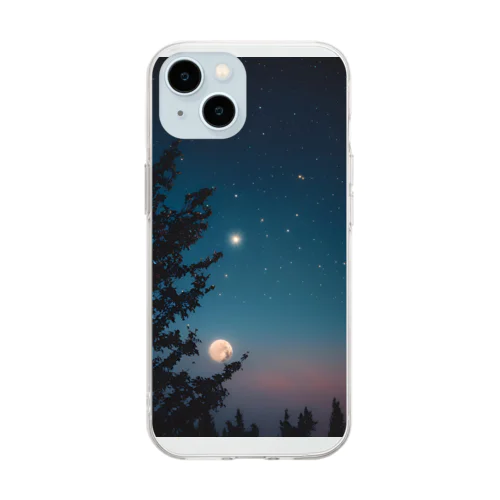 月夜に癒されて Soft Clear Smartphone Case